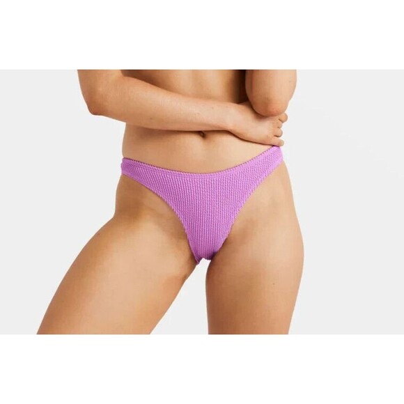 Billabong Size Medium Bikini Bottom Purple Summer High Tanga Skimpy Coverage NEW - Picture 1 of 11